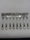 Reed & Barton Georgian Rose Sterling Salad Forks Set of 8 No Mono 292 Grams /ro