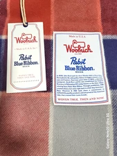 PBR Pabst Blue Ribbon WOOL Throw 54" X 70" - New Made In USA - Breweriana Promo