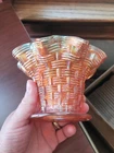 Nice Marigold Dugan Carnival Glass Big Basketweave Vase Only