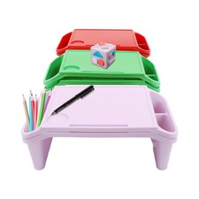 6 Pcs PP Kids Lap Desk Tray Plastic Breakfast Laptop Trays With Side Slots Kit