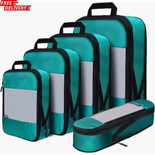 Compression Packing Cubes Set   5 Lightweight Luggage Organizers bags for Travel
