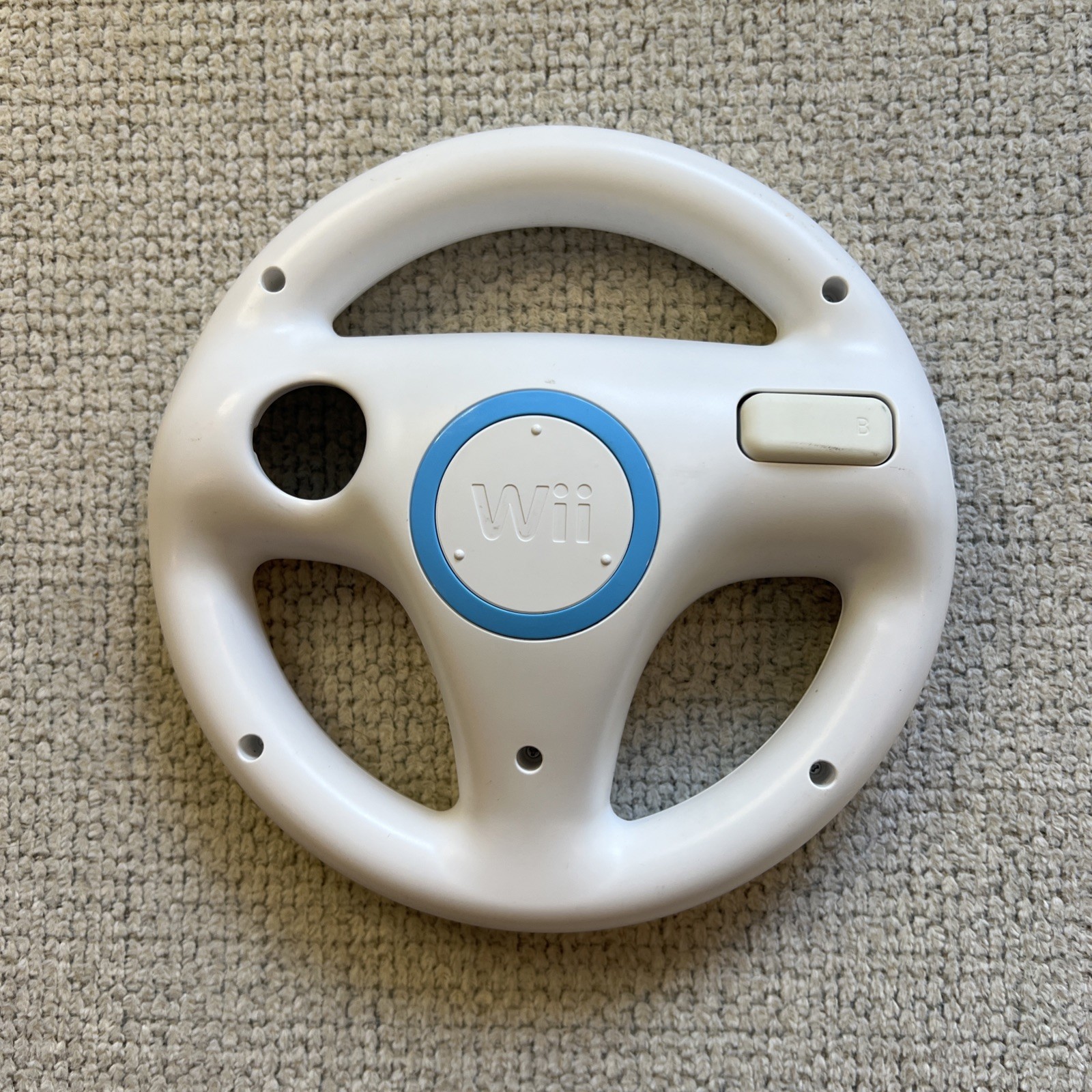Nintendo Wii White Racing Steering Wheel for Mario Kart (RVL-024) - Genuine OEM