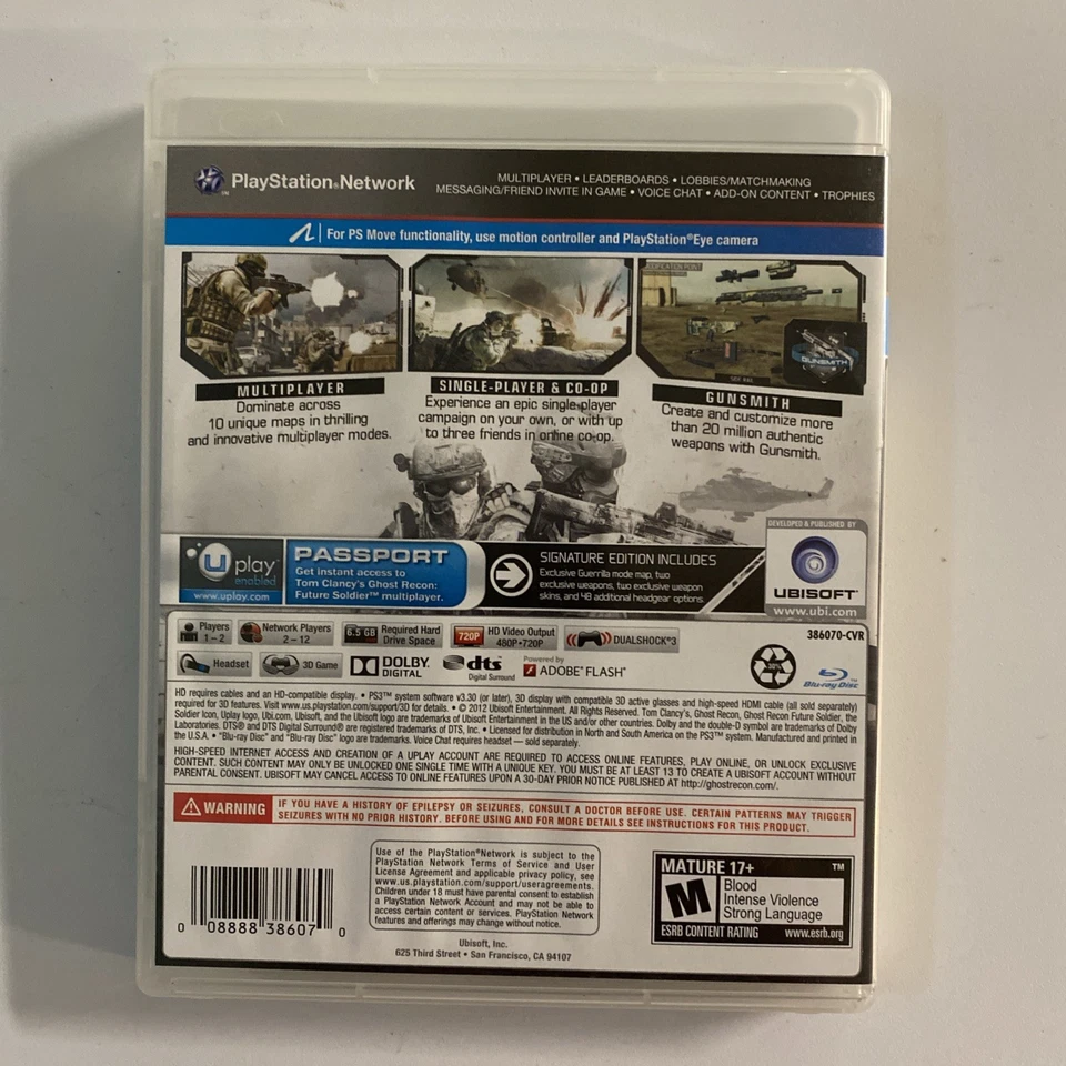 Ghost Recon Future Soldier Signature Edition PS3, 2012, Complete in Box - Image 3 of 3