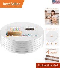 Cake Boards Drums 12 Inch Round, 1/2" Thick Decorating Supplies White 6-Pack ...