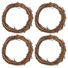4 Inch Rattan Wreath, 4 Pcs Vine Branch Wreath Garland, Brown