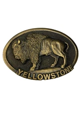 VTG 1981 Spec Cast Denver Co Yellowstone Buffalo Belt Buckle Brass 5790