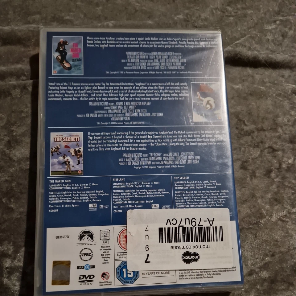 THE NAKED GUN/AIRPLANE/TOP SECRET DVD BOXSET NEW AND SEALED - Image 2 of 2