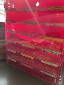 Pink Multi-Tier Plastic Display Case for Shopkins Figures, Portable