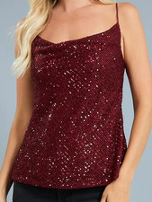 Burgundy Sequins Cami Top