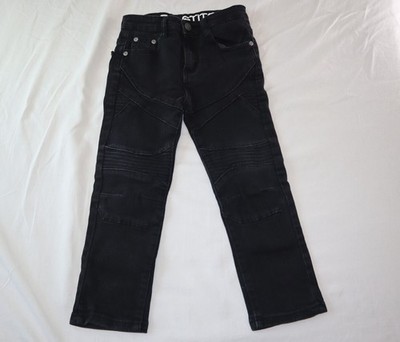 Retro Stitch Boys Moto Style Jeans Size 7 Black