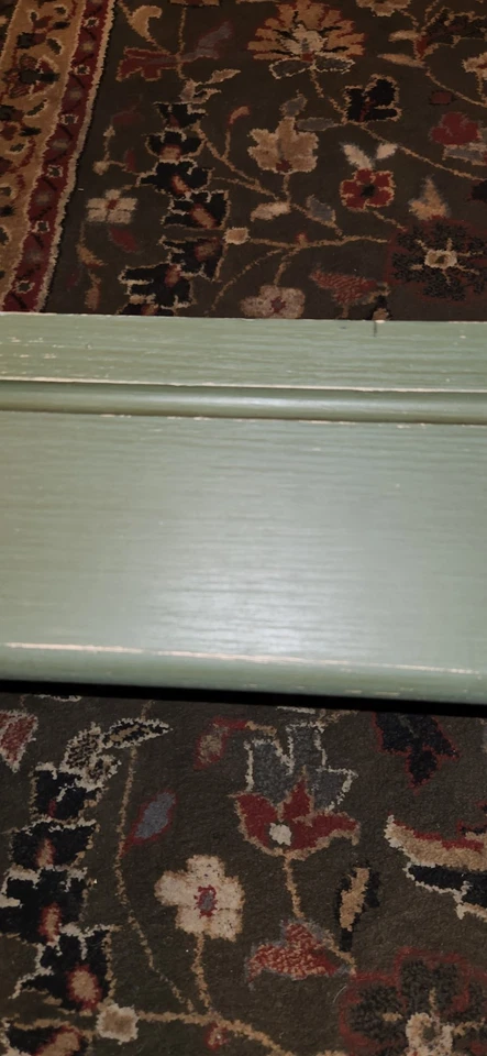 Vintage Medium Green Heart Cutout Shelf With Pegs - Image 2 of 3