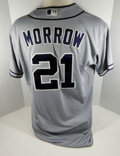 2015 San Diego Padres Brendan Morrow #21 Game Issued Grey Jersey