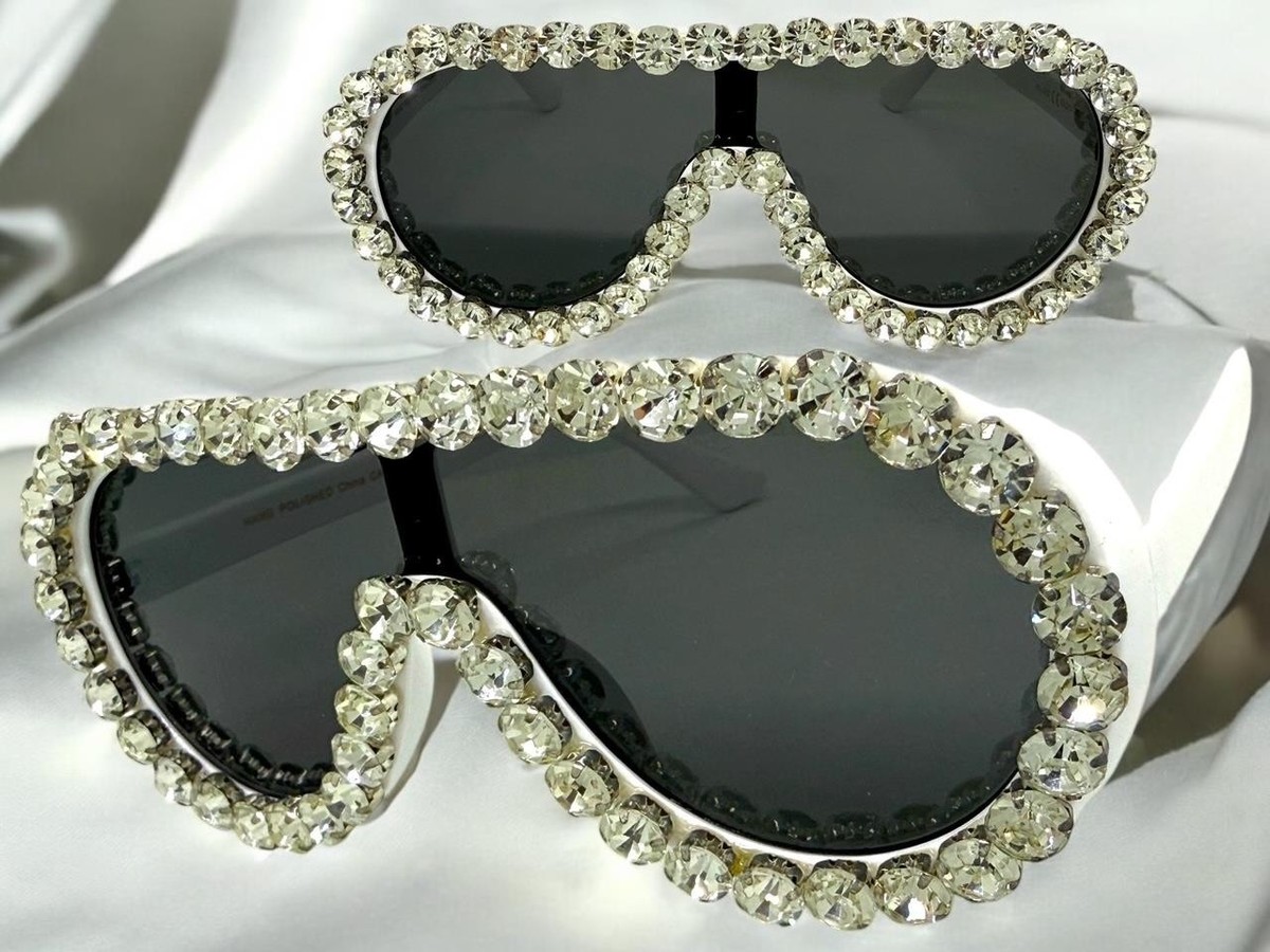 Oversized Exaggerated Retro Shield Bling SUNGLASSES Big  display picture 2