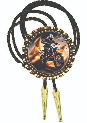 Moto Cross Biker Off Road Bolo Tie Men's Neckties Men's Clothing