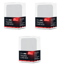 3 Ultra Pro Trading Card Box Clear Storage Box w/ Dividers For Sleeved Cards