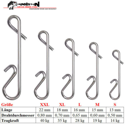 Knotenlosverbinder No Knot Snap Edelstahl Kunstköder-/ Schnurverbinder, Silber