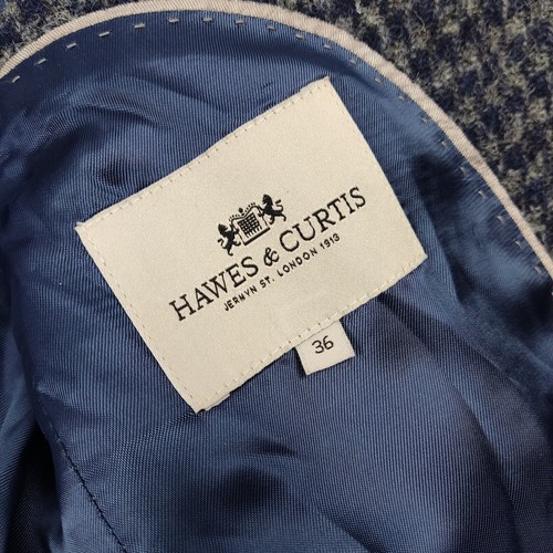 Hawes & Curtis Harris Tweed Wool Jacket Size 36 Grey & Blue Brand New With Tags - Picture 8 of 17
