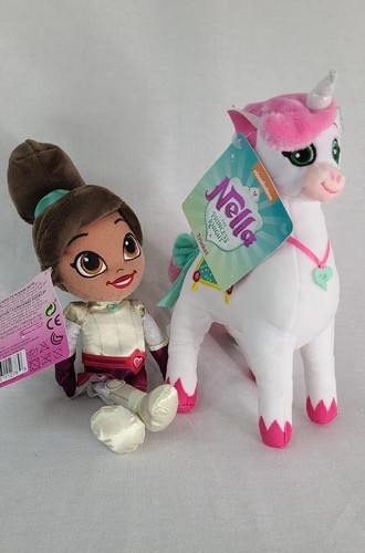Nella the Princess Knight Chevalier Nickelodeon Plush & Trinket Unicorn Toy Duo