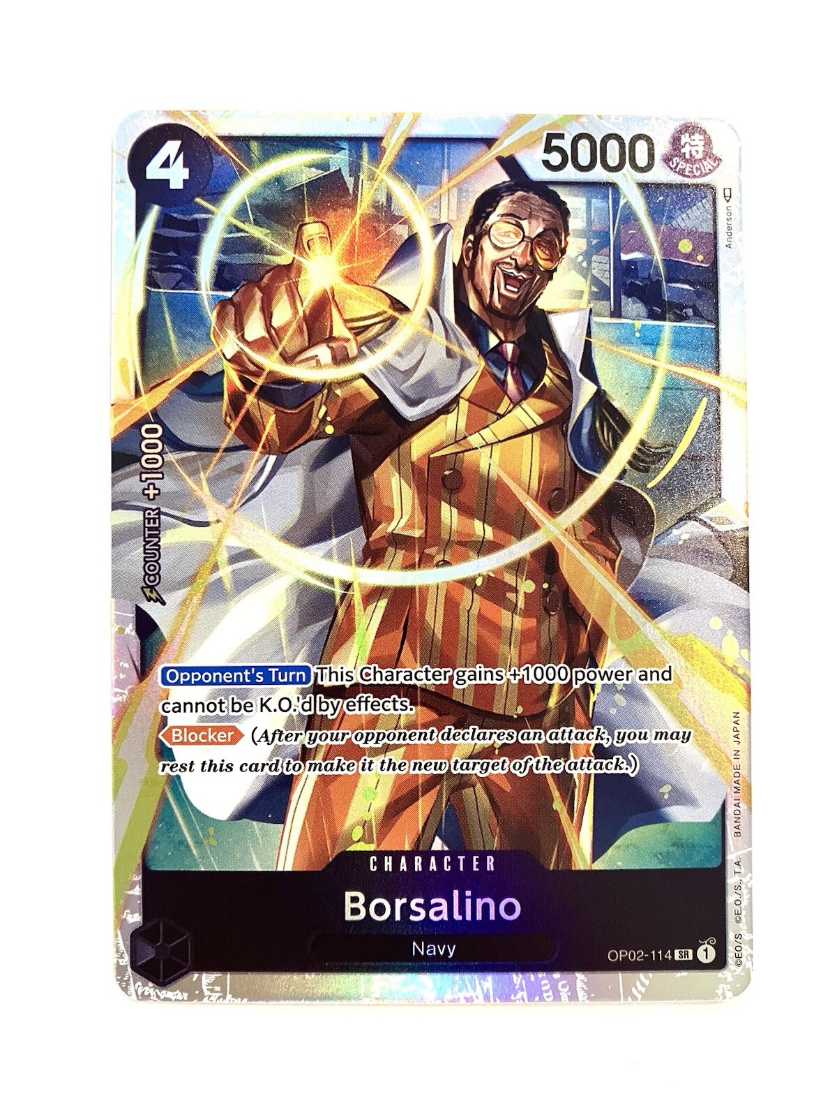 Borsalino OP02-114 Paramount War SR English One Piece CCG Card NM