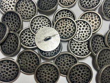 Italian Metal Button Antique Silver Finish Golf Ball Look 11mm 15mm 18mm 23mm