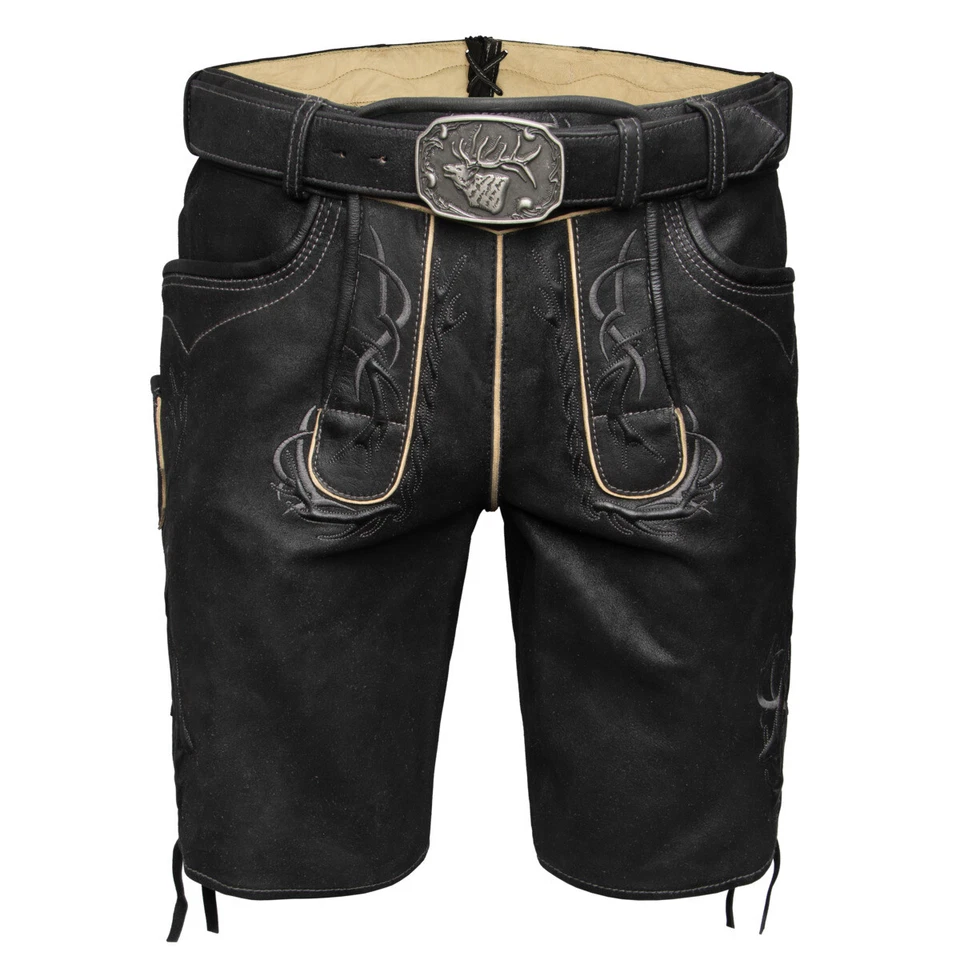 Spieth & Wensky Eldorado Pantalon en Cuir avec Ceinture Homme Traditionnel - Photo 1/1