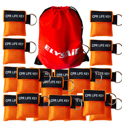 100 Orange CPR Mask With Keychain Face Shield key AED First Aid Face Mask
