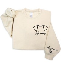 Custom Dog Mom Sweatshirt Dog Breed Ears with Dog  s Name Gift Idea Dog Lover