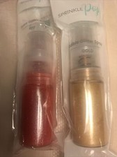 Sprinkle Pop Edible Glitter Spray (2 Packages) NEW Gold & Red 0.14oz Baking DIY