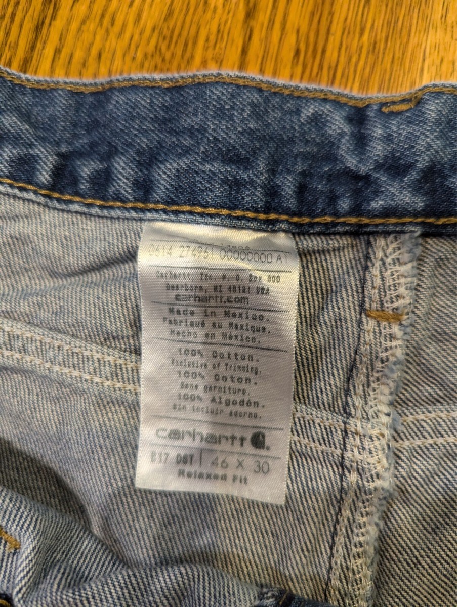 Carhartt Jeans Mens Blue Loose Fit B17-DST Denim Baggy Actual
