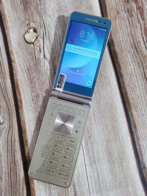 Samsung Galaxy Folder 2 G1650 16GB Dual SIM 8.0MP Flip SmartPhone -OPEN BOX-GOLD