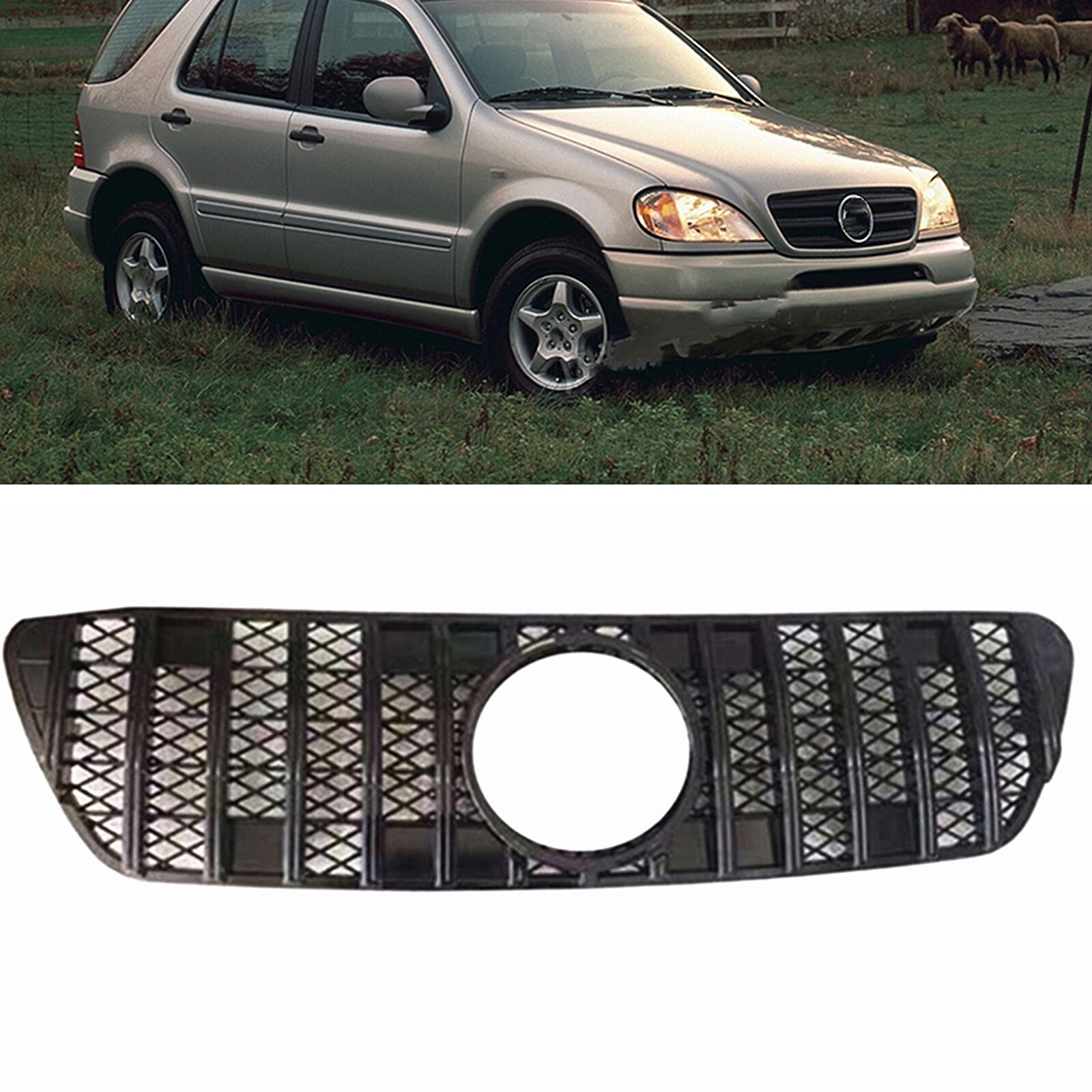 For 1999 2000 2001-2004 Benz W163 ML Car Front Bumper Grille Grill Cover Trim 1X