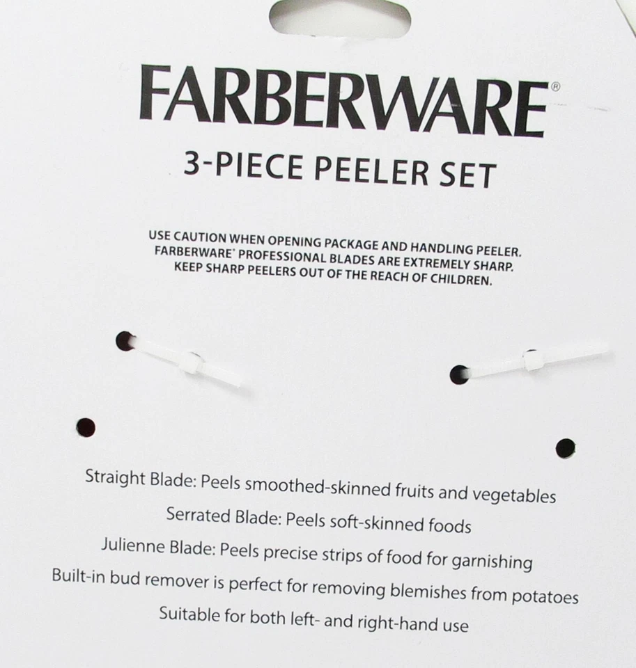 Farberware Pelador Set 3 piezas Multicolor Vegetal Juliana Hojas Rectas Serradas Foto 2 de 3