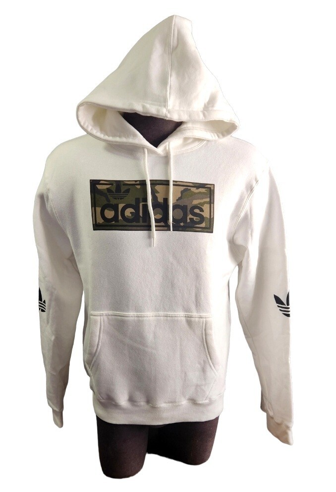 NEW MEN'S ADIDAS ORIGINALS TREFOIL LINEAR PULLOVER HOODIE SIZE SMALL  GJ2127