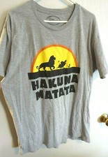 Disney Lion King Hakuna Matata Adult Tee Graphic T-Shirt for Men XL Grey
