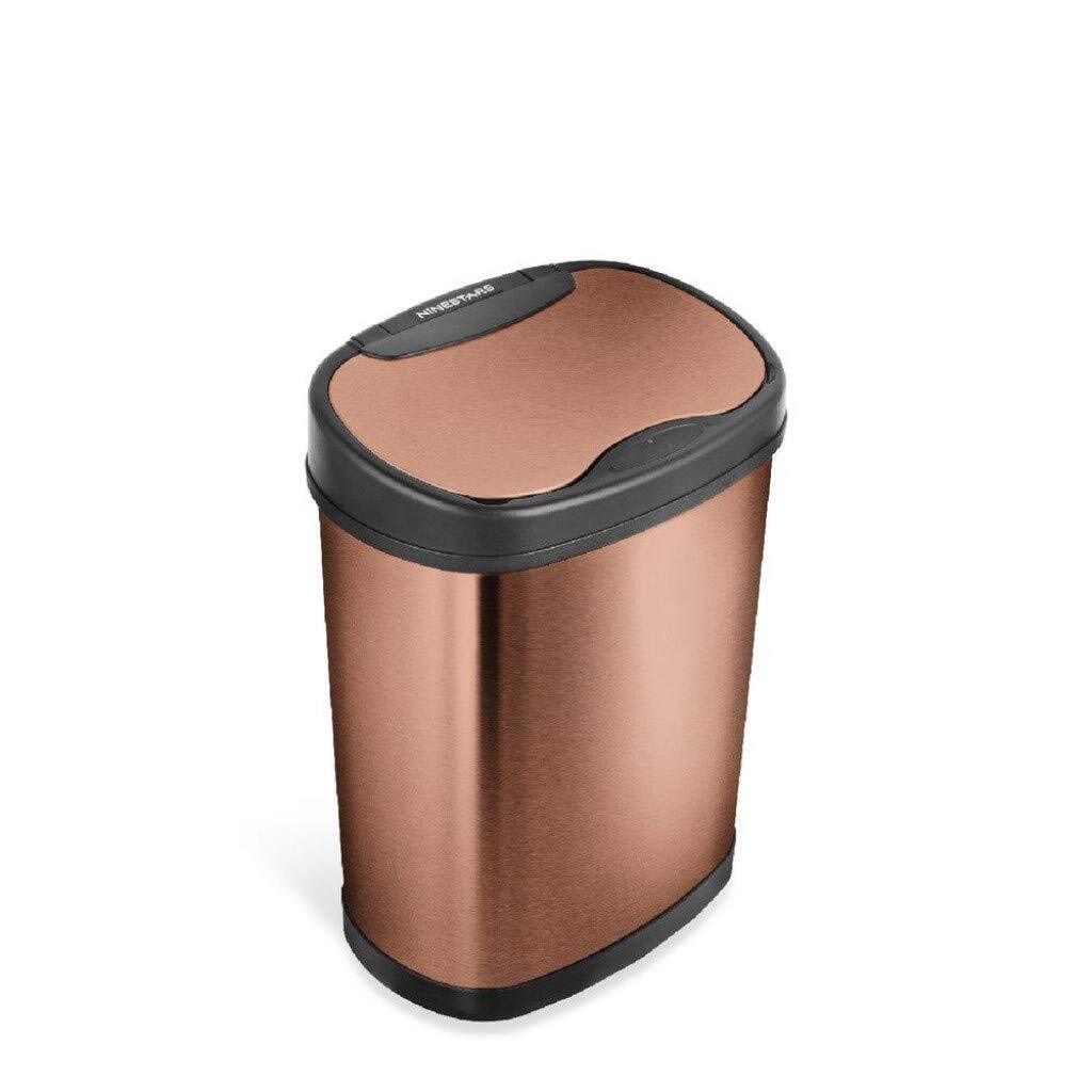 DZT-15-13GD Gold Motion Sensor Trash Can Compact Design