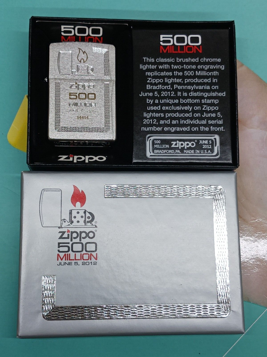ZIPPO® LIGHTER ZIPPO Zippo 28412 Brushed Chrome 500 Million | eBay
