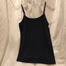 Time and Tru Women's Small 4-6 Dark Blue Adjustable Strap Cotton Blend Cami
