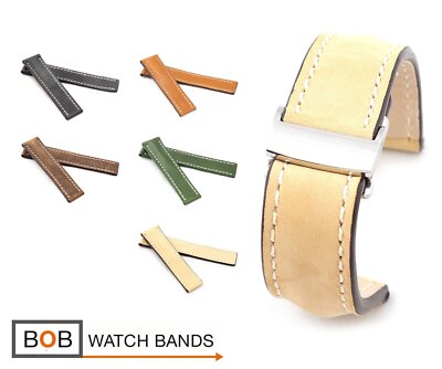 BOB Marino Vintage Faltschließenuhrband Kompatibel mit Breitlingfaltschließe