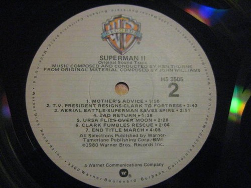 SOUNDTRACK SUPERMAN II holographic record Comp by KEN THORNE  JOHN WILLIAMS - Foto 3 di 4