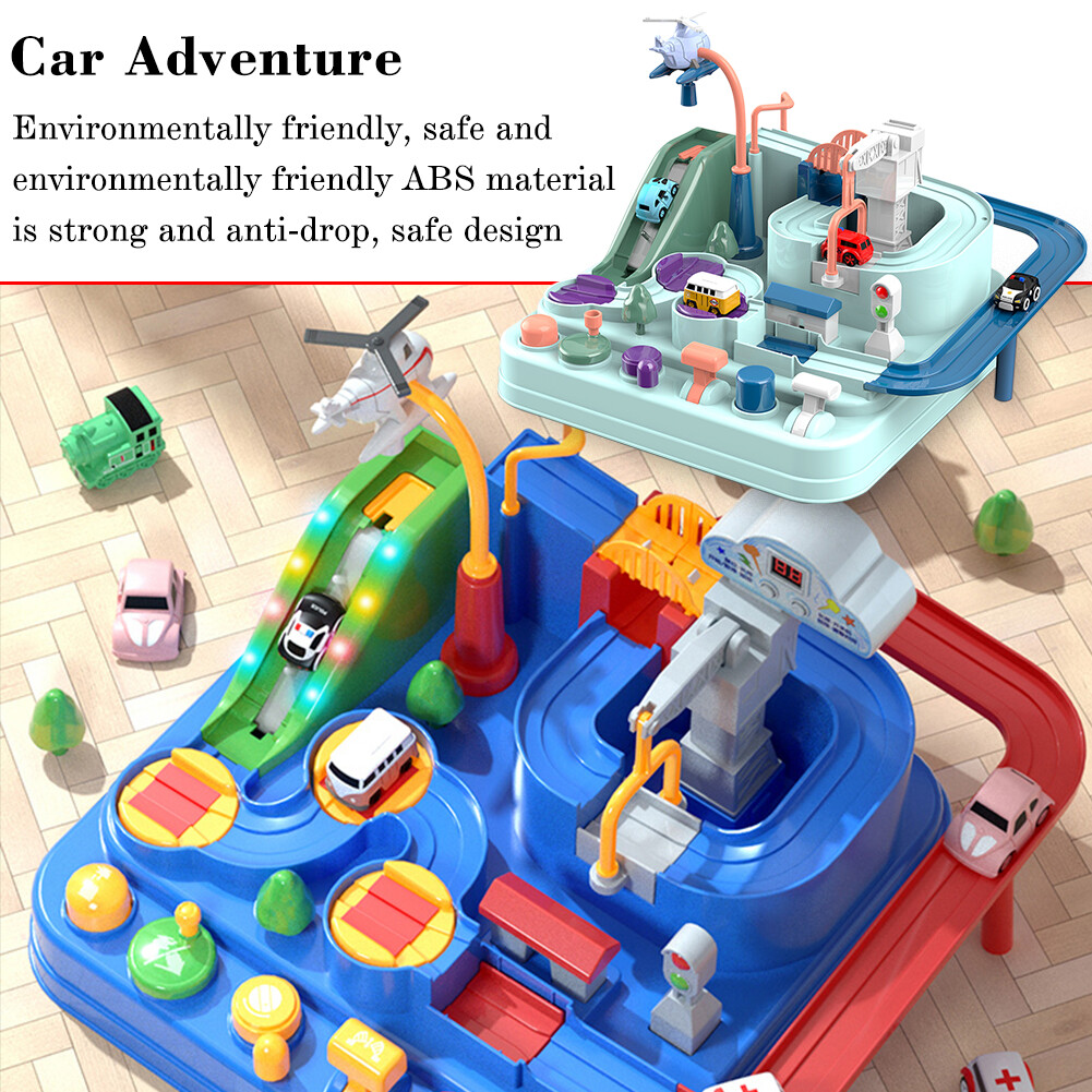 DIY Interactive Vehicle Race Tracks Car Toy Preschool Toy for Kid (A