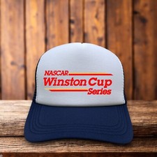 NASCAR Winston Cup Series Mens Trucker Hat Navy Snapback Motorsport Ball Cap
