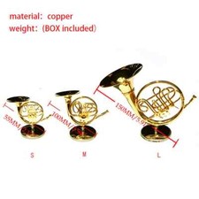 French Horn Model Musical Instrument Miniature Desk Decor Display