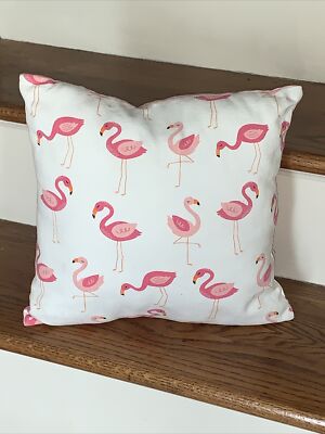 Pier 1 Imports PINK FLAMINGO Key West Florida Beach Theme Throw Pillow NEW  
