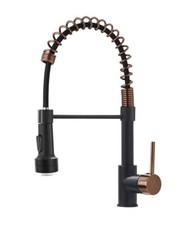 Kitchen Faucet W/ 360 Rotation and LED Single Handle Matte Black/Rose Gold