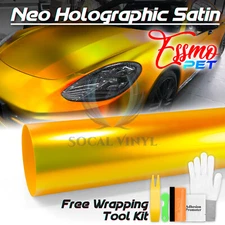 ESSMO PET Neo Chrome Holographic Rainbow Satin Gold Car Vehicle Vinyl Wrap Decal