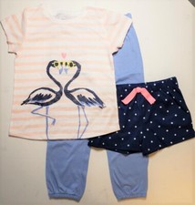 CARTER'S Little Girls 4, 5 Flamingo 3 Pc Pajama Set NWT 36
