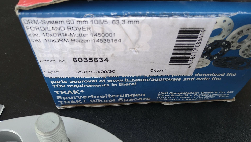 H&R 63,3mm alargamento de pista 6035634 Ford Galaxy JAGUAR F-Cpace LAND ROVER Discovery - Imagem 3 de 3
