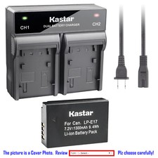 Kastar Battery Dual Rapid Charger for Canon LP-E17 LC-E17 Canon EOS 8000D Camera