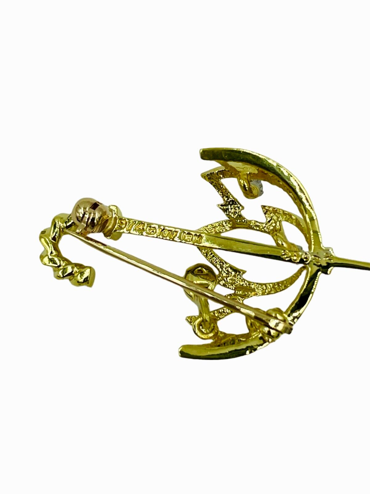 Vintage Kurt Wayne Umbrella Diamond Brooch Pin 18… - image 2