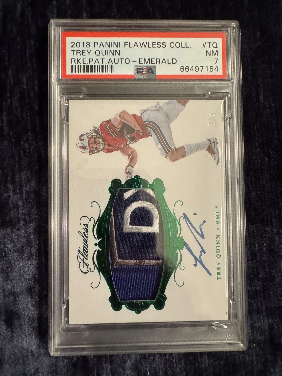 Trey Quinn Panini Flawless Collegiate Rookie Patch Autographs #TQ Emerald